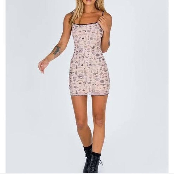 NWT Princess Polly Mystery Mini Spaghetti Strap Mesh Lined Dress Key Snake Print - Picture 7 of 8